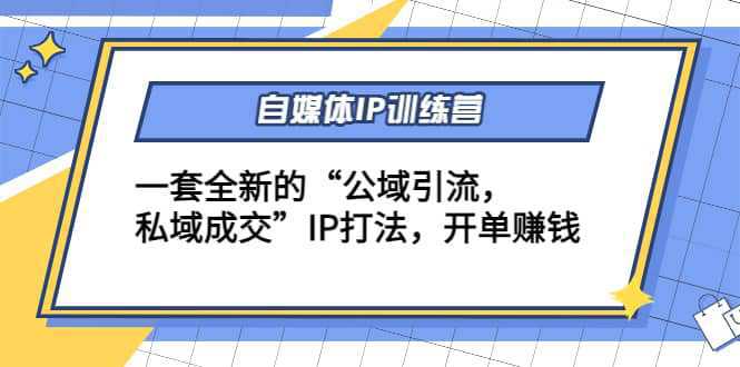 自媒体IP训练营(12 13期)一套全新的“公域引流，私域成交”IP打法