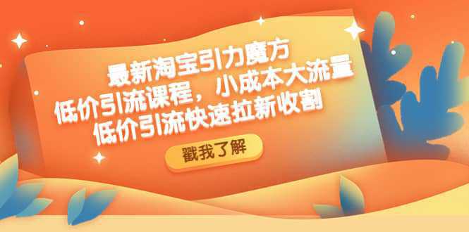 最新淘宝引力魔方低价引流实操：小成本大流量