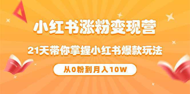 《小红书涨粉变现营》21天带你掌握小红书爆款玩法 从0粉到月入10W