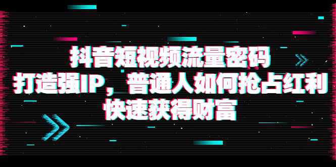 抖音短视频流量密码：打造强IP，普通人如何抢占红利，快速获得财富