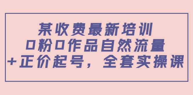 某收费最新培训：0粉0作品自然流量 正价起号，全套实操课