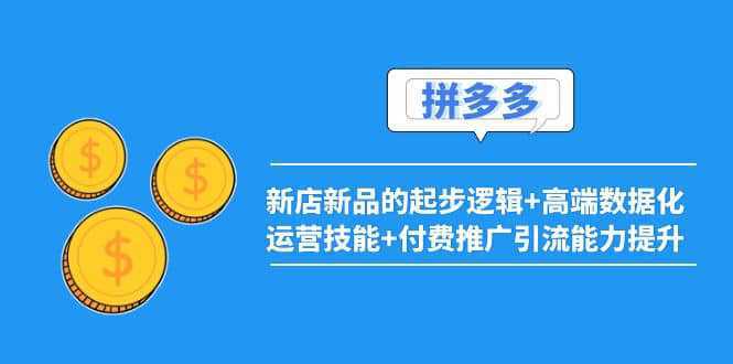 2022拼多多：新店新品的起步逻辑 高端数据化运营技能 付费推广引流能力提升