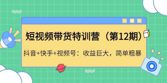 短视频带货特训营（第12期）抖音 快手 视频号