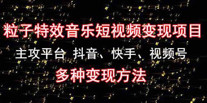 《粒子特效音乐短视频变现项目》主攻平台 抖音、快手、视频号 多种变现方法