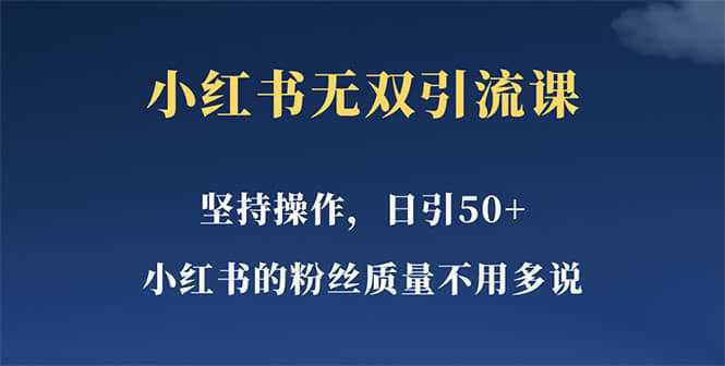 小红书无双课一天引50 女粉，不用做视频发视频，小白也很容易上手拿到结果