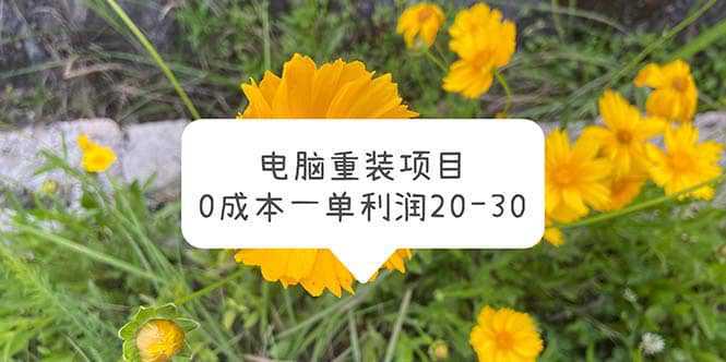 电脑系统重装项目，0成本一单利润20-30