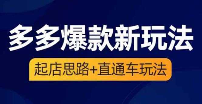 2023拼多多爆款·新玩法：起店思路 直通车玩法（3节精华课）