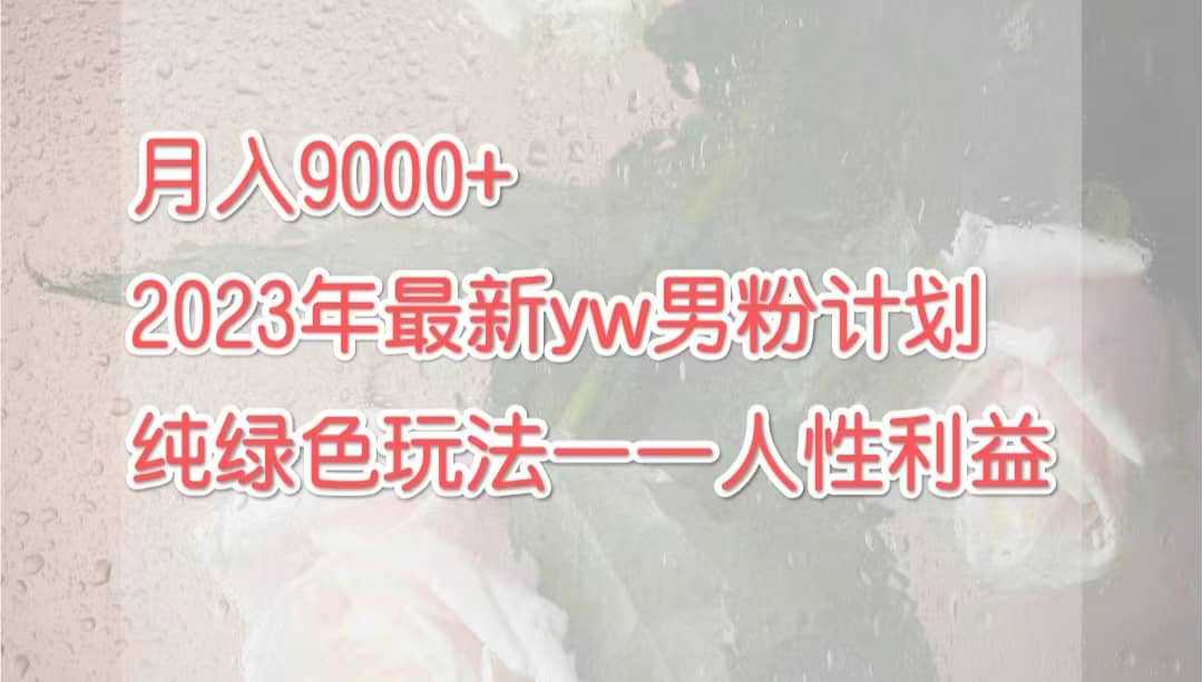 月入9000 2023年9月最新yw男粉计划绿色玩法——人性之利益