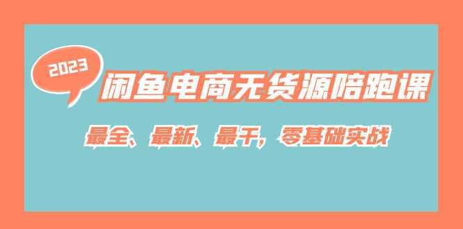 闲鱼电商无货源陪跑课，最全、最新、最干，零基础实战！