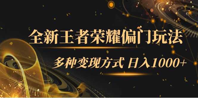 全新王者荣耀偏门玩法，多种变现方式 一天1000 小白闭眼入（附1000G教材）