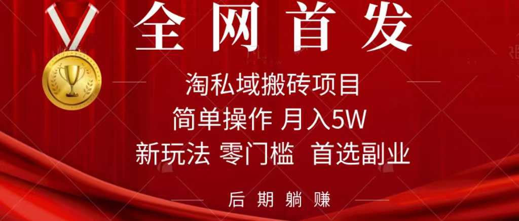 淘私域搬砖项目，利用信息差月入5W，每天无脑操作1小时，后期躺赚