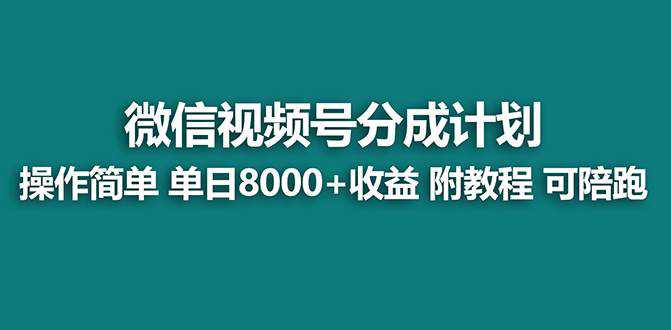 【蓝海项目】视频号分成计划，单天收益8000 ，附玩法教程！可陪跑