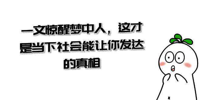 某公众号付费文章《一文 惊醒梦中人，这才是当下社会能让你发达的真相》