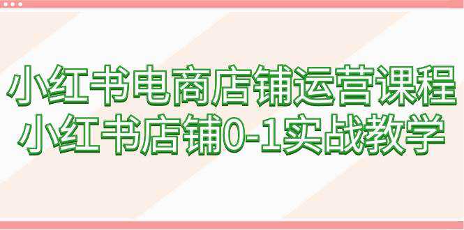 小红书电商店铺运营课程，小红书店铺0-1实战教学（60节课）