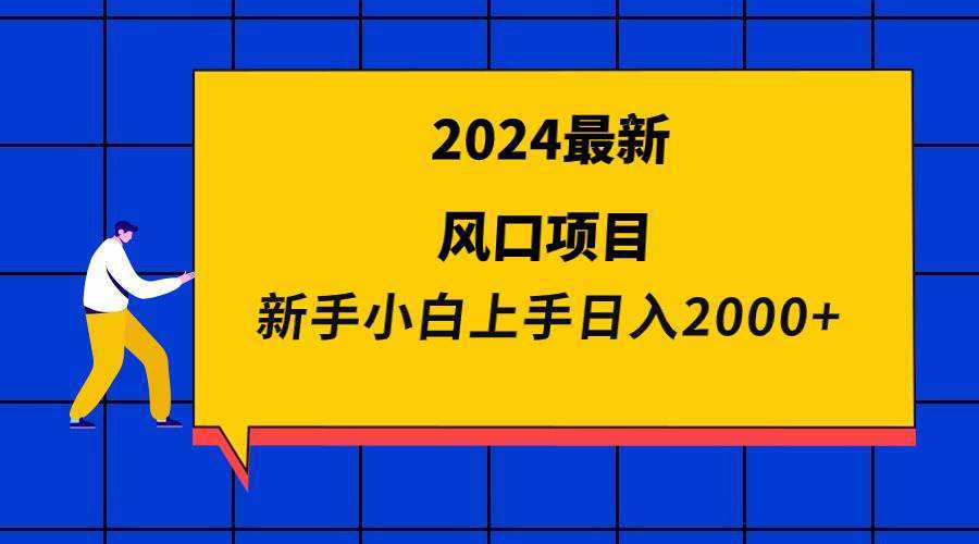 2024最新风口项目 新手小白日入2000+