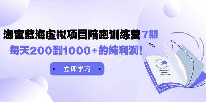 黄岛主《淘宝蓝海虚拟项目陪跑训练营7期》每天200到1000+的纯利润