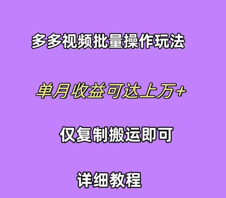 拼多多视频带货快速过爆款选品教程 每天轻轻松松赚取三位数佣金 小白必...