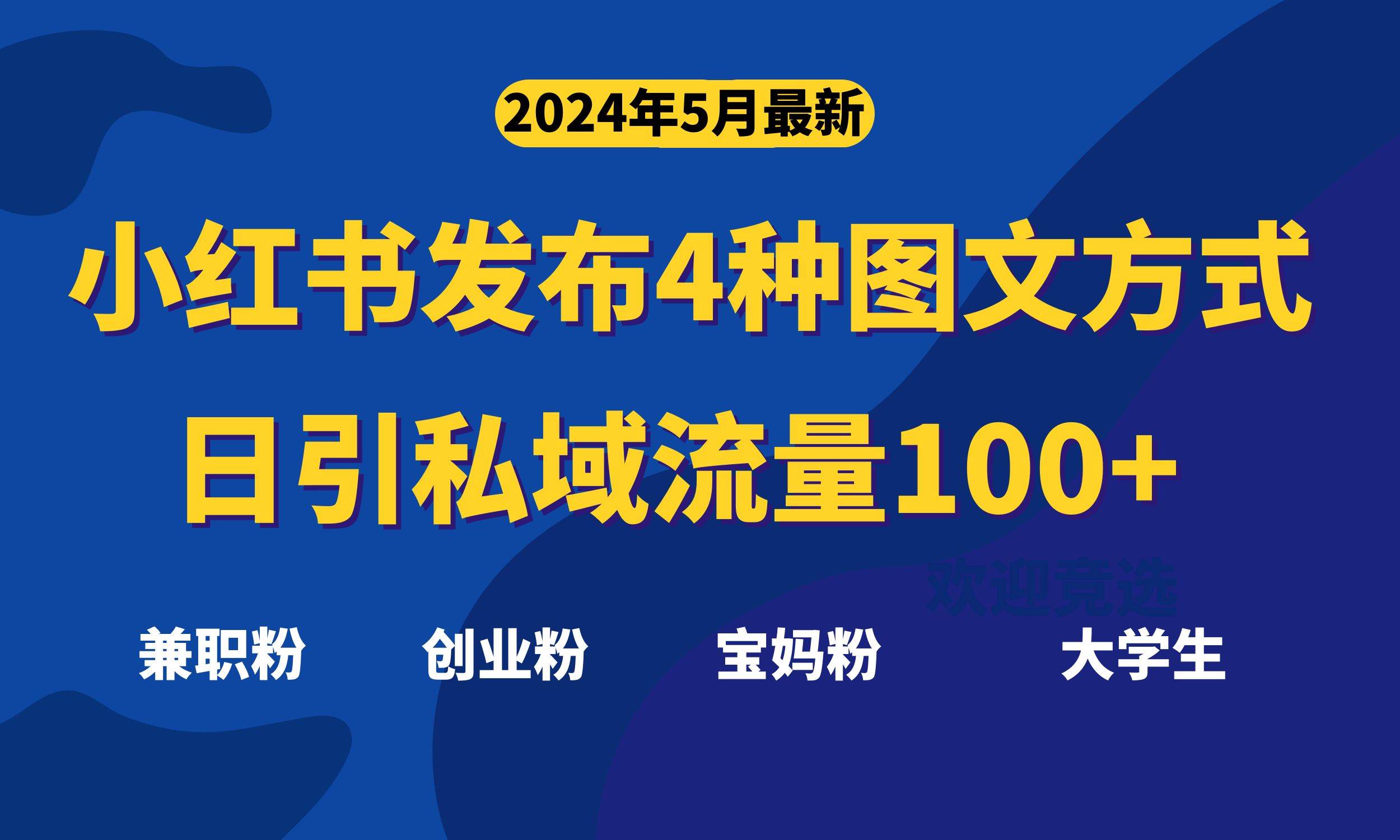 最新小红书发布这四种图文，日引私域流量100+不成问题，